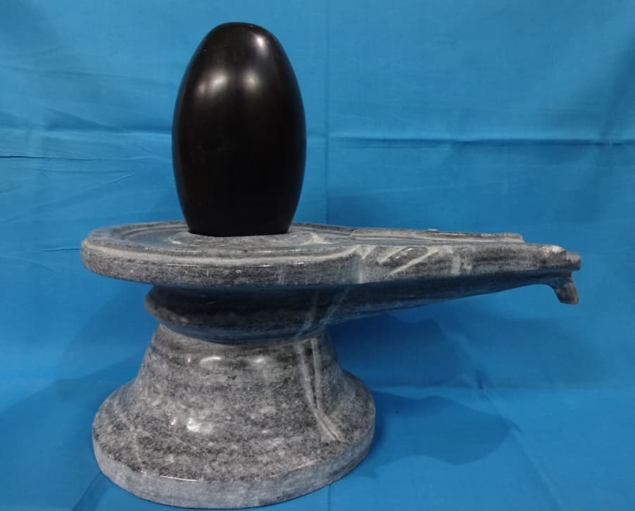 Shiva Lingam Idol Black Stone Marble Handicraft Hinduism Ide